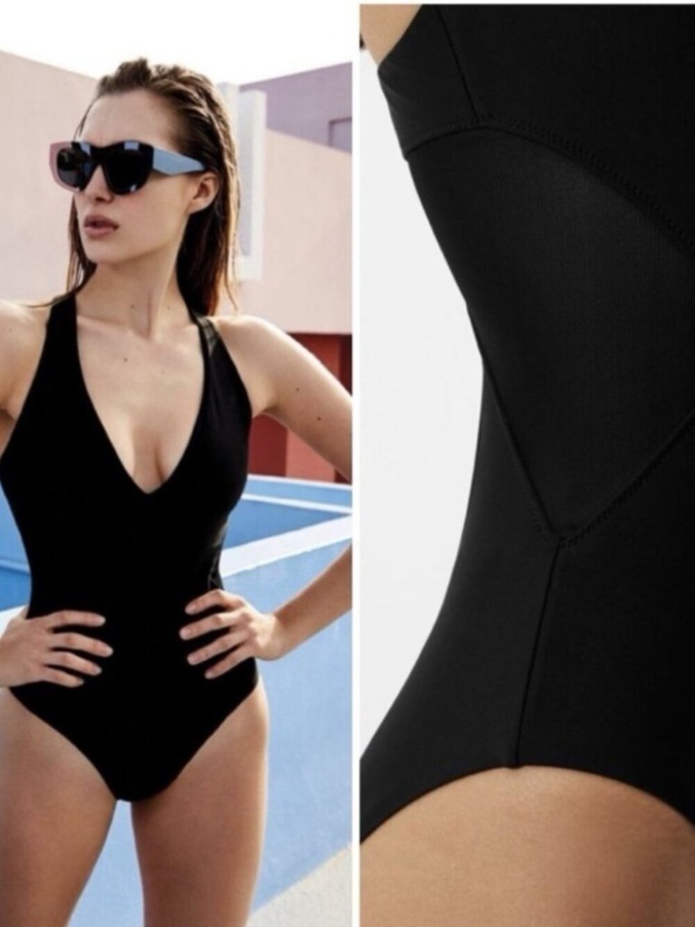 Sweaty Betty CARVE One Piece Mesh Detail Swimsuit - Picture 2 of 8